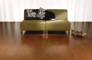 Living Room with a Red Oak hardwood floor in Colorado stain.