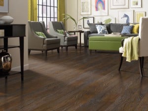 living room dark wood flooring